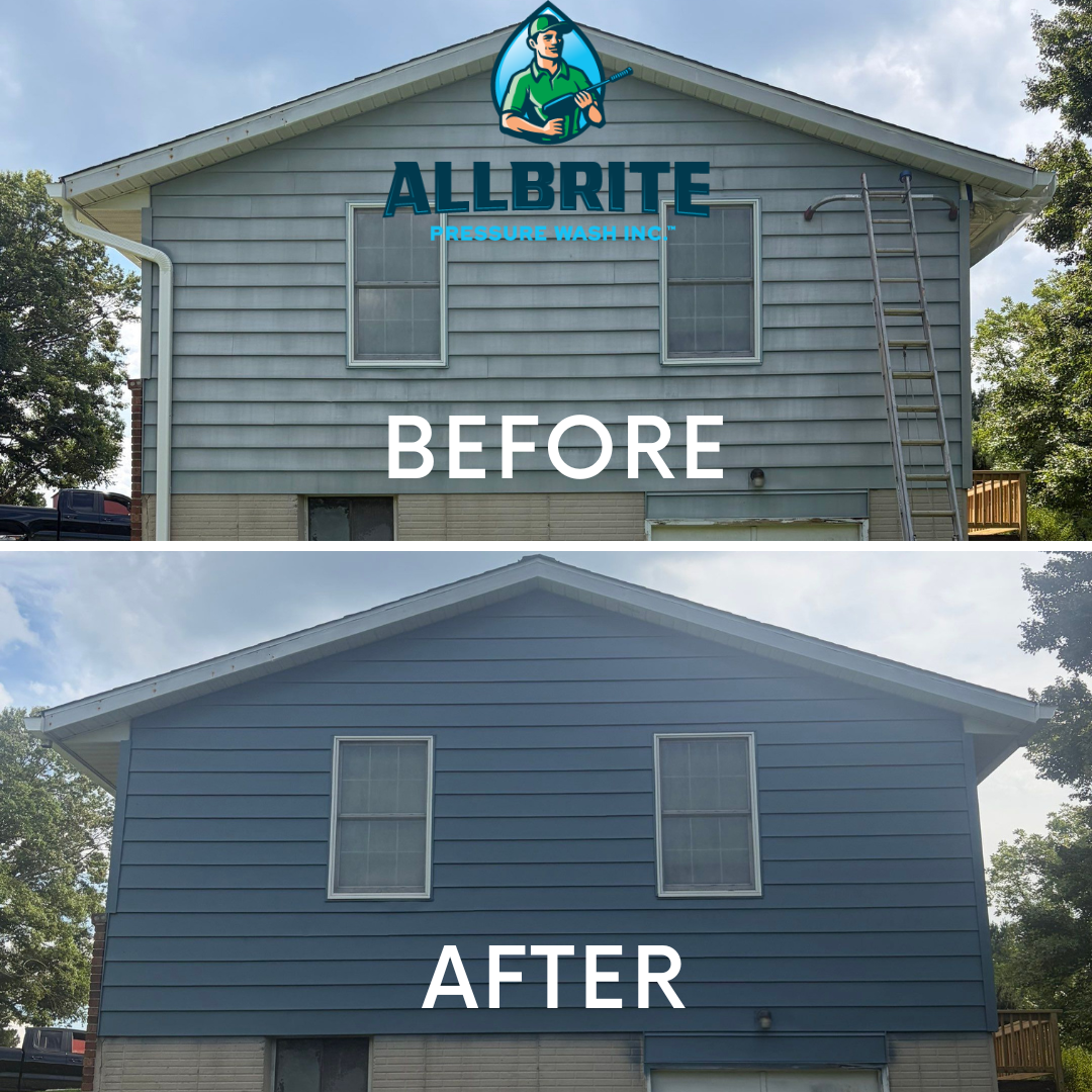 Before and after aluminum siding painting
