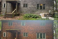 Cabin glow-up, side by side