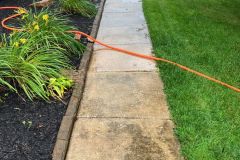 Before and after concrete power washing transformation