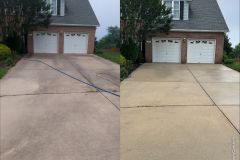 Pressure washed concrete driveway in Westminster, MD