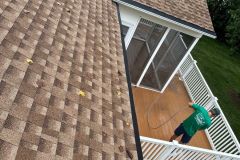 Allbrite Pressure Wash installed durable gutter guards to reduce cleanouts and protect this Maryland home from costly overflow issues