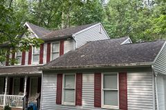 Before and after roof soft washing