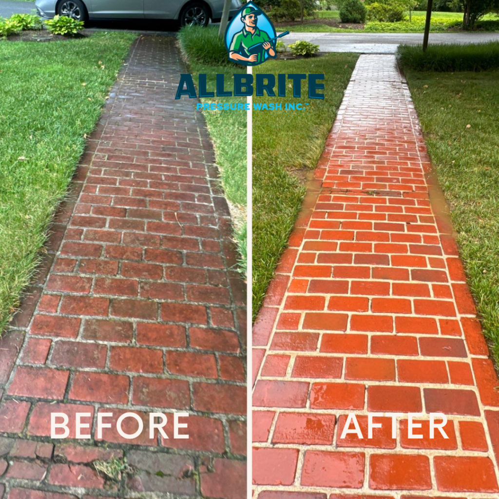 Clean concrete patio and walkway