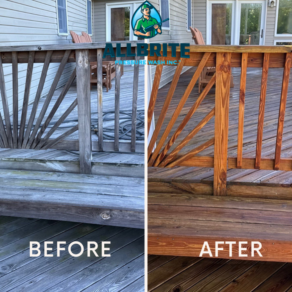 Beautiful outdoor entertaining space after pressure washing