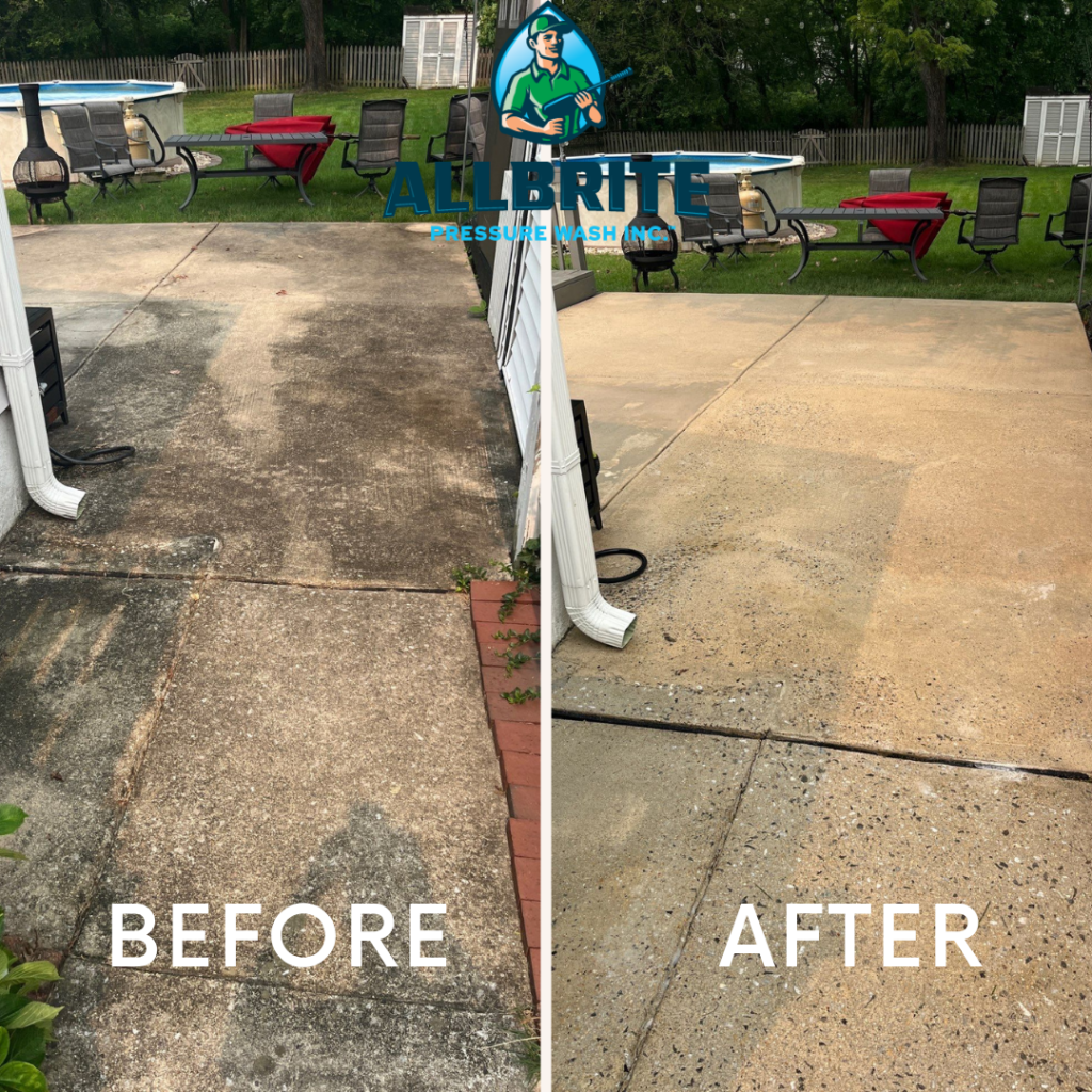 concrete cleaning maryland allbrite pressure wash